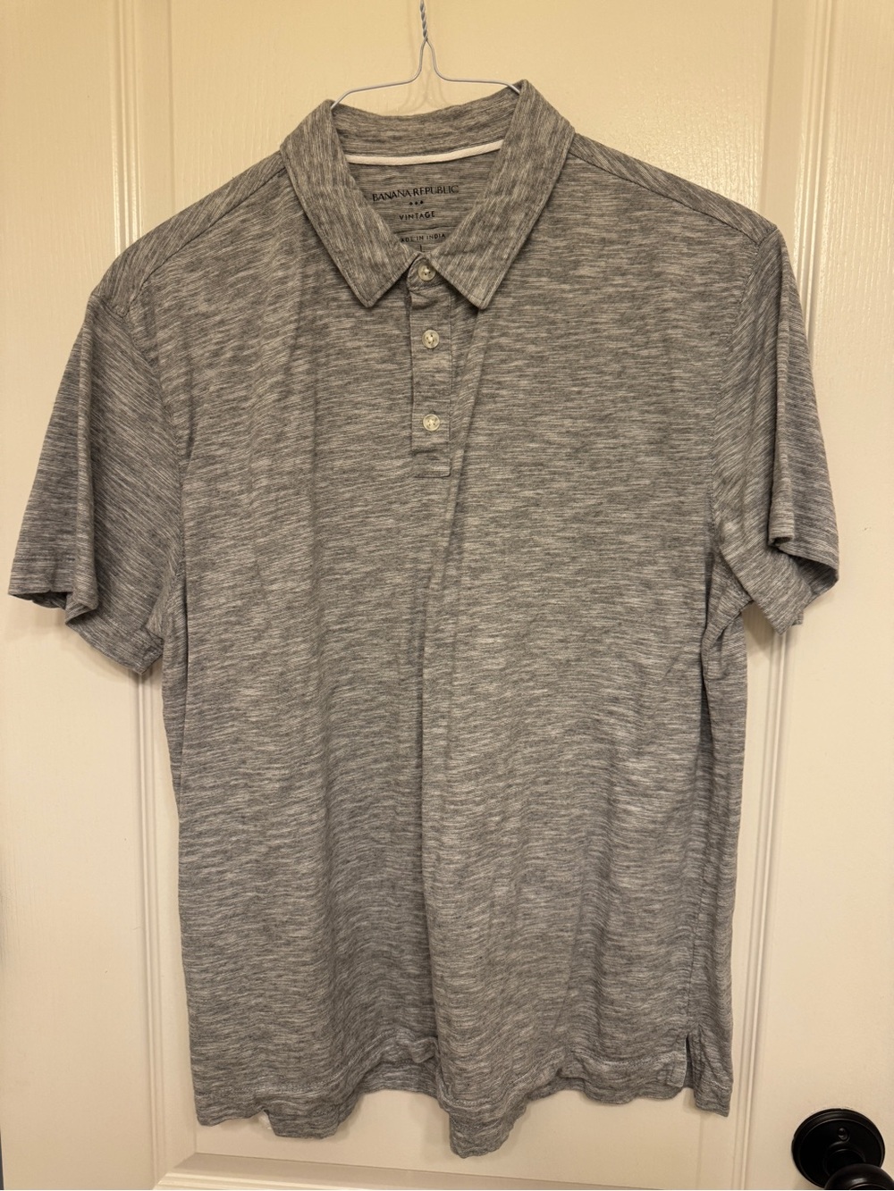 Banana Republic Heather Gray Polo Shirt - Men's Casual Collared Tee